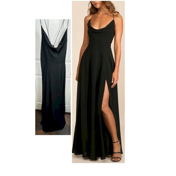 Lulu's Black Maxi Dress - Picture 1 of 8
